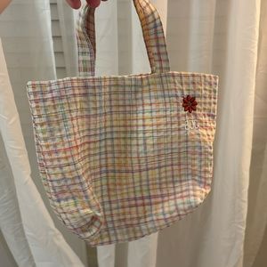 BDG mini tote bag plaid flower